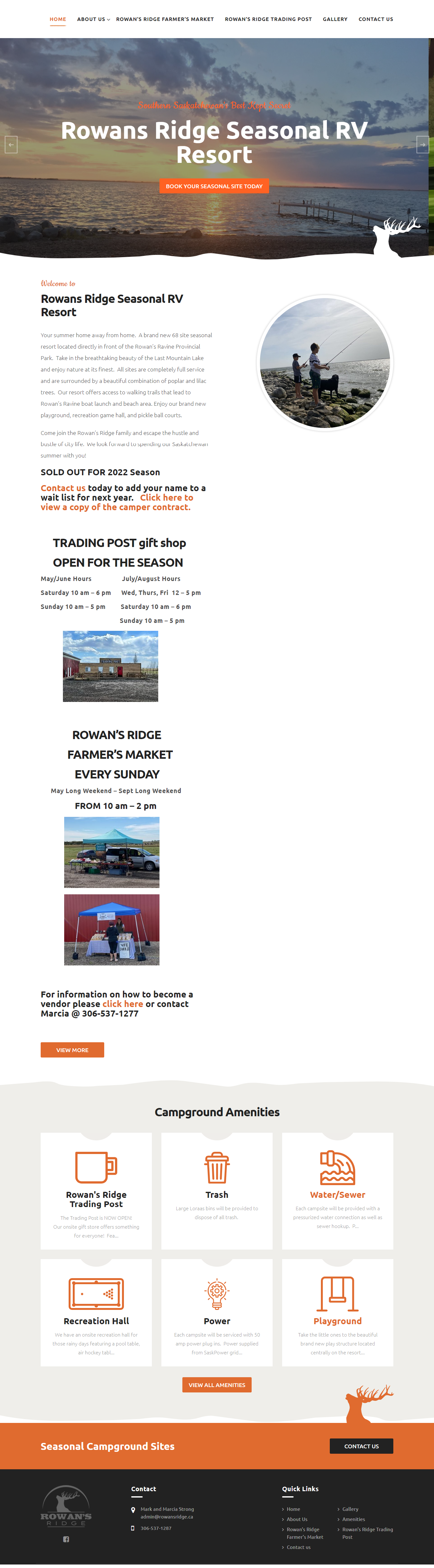 Rowans Ridge RV park - Sask business web design