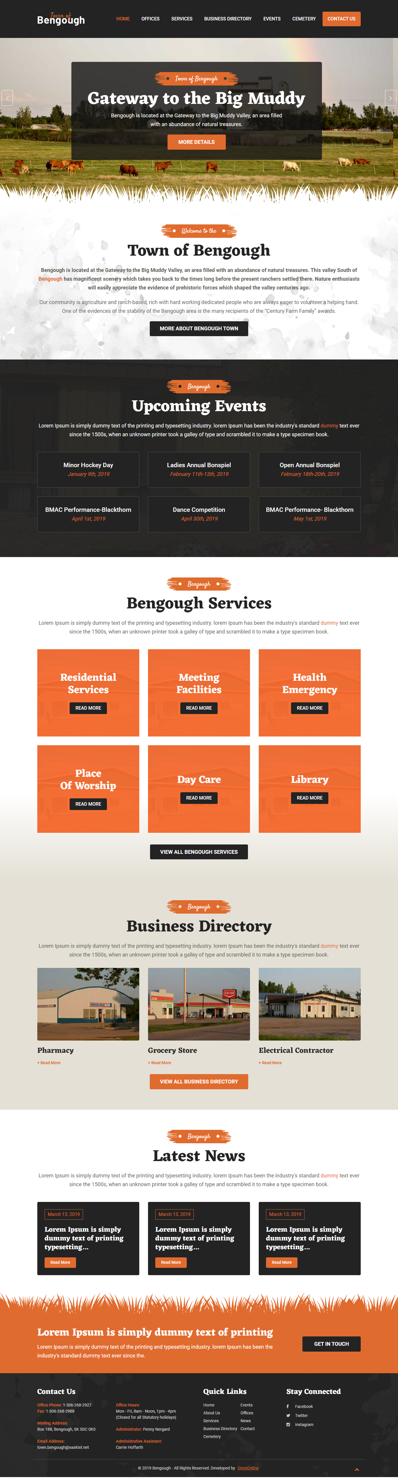 Town of Bengough - Sask web design