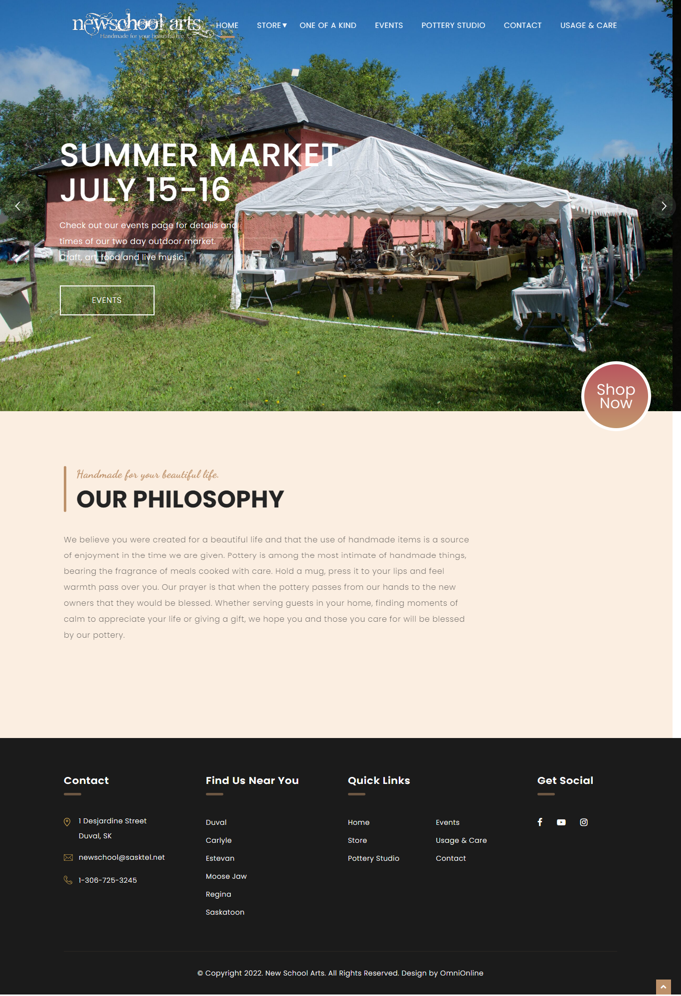 New school pottery web design - sask web developers