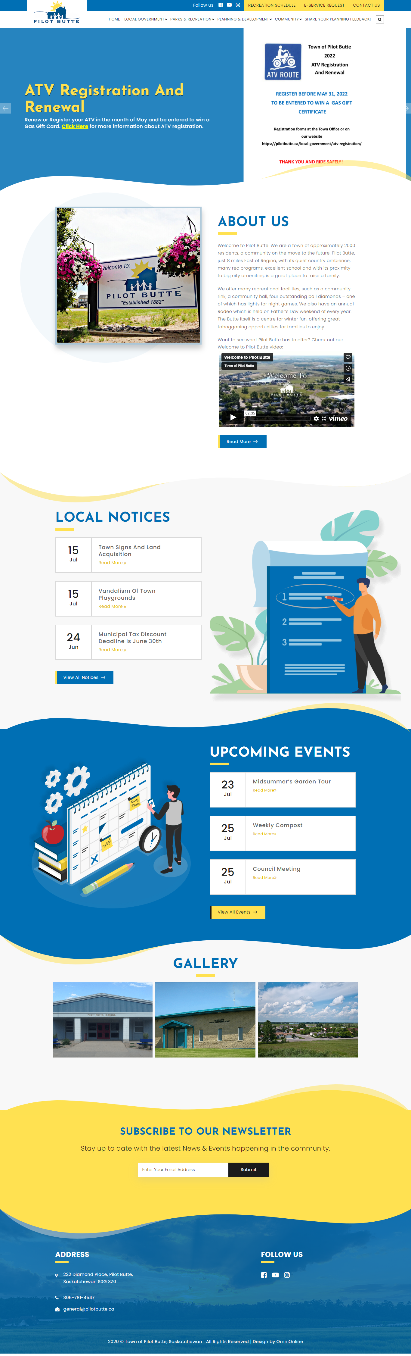Town of Pilot Butte website - Sask best web developers