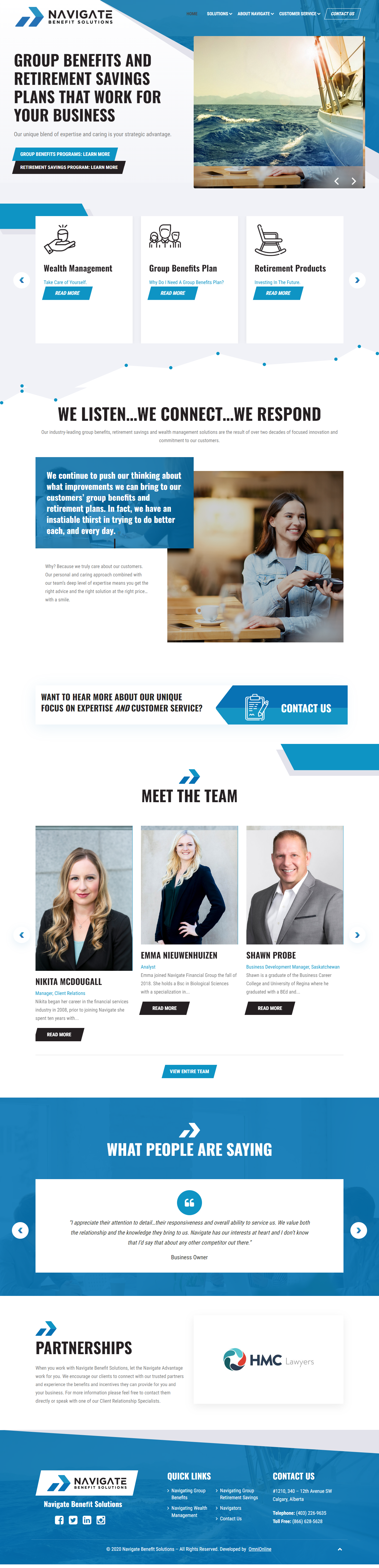 navigate benefit solutions website - best business web design