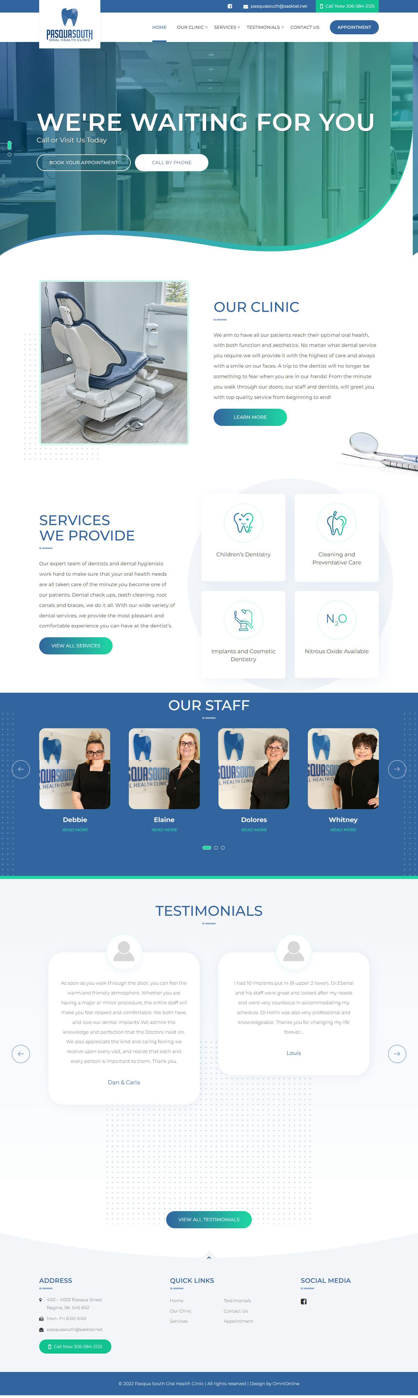 Pasqua south website - best web designers regina