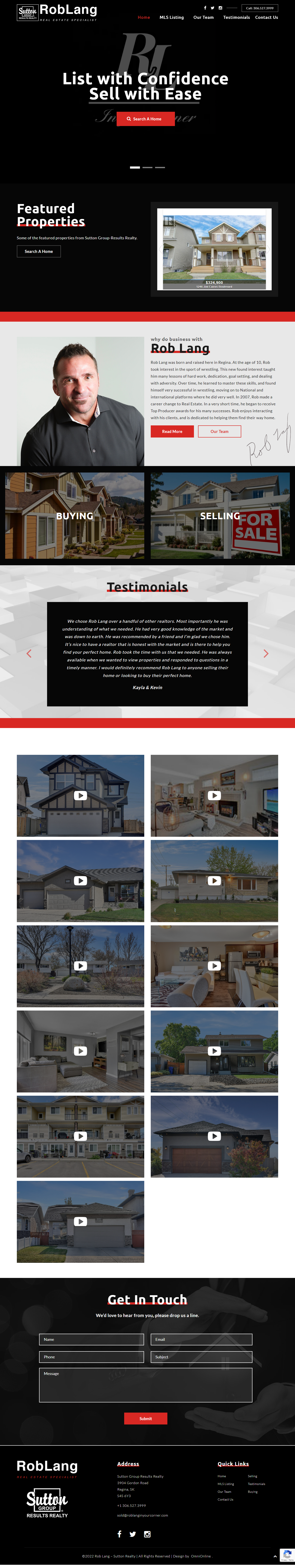 Rob Lang full website - Best web design regina