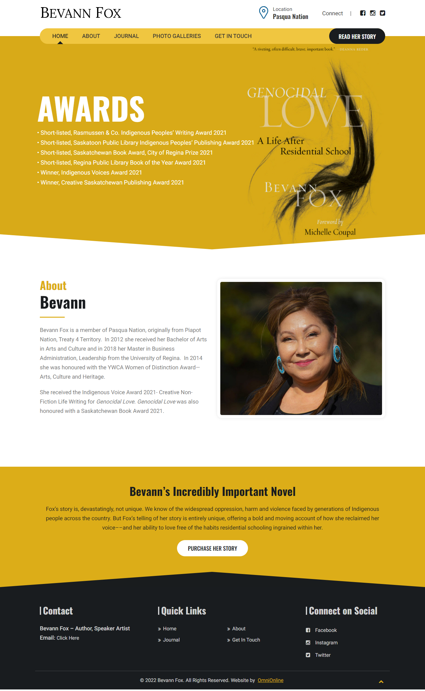 Bevann Fox Website - Best Regina Web Designers