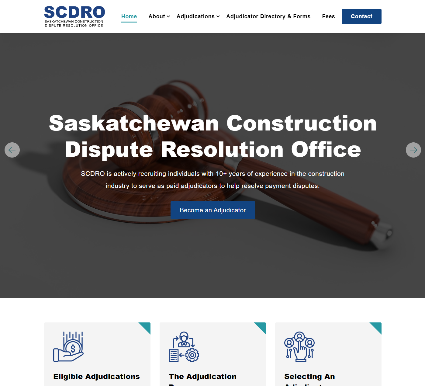 SCDRO web design Regina