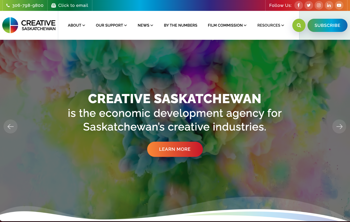creativesask.ca website - Sask Business Websites