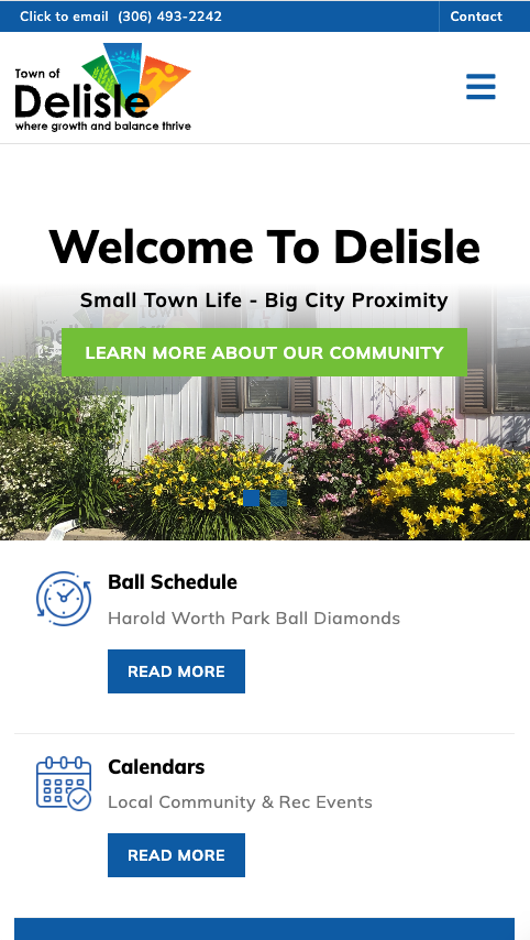 delisle town website - mobile-friendly