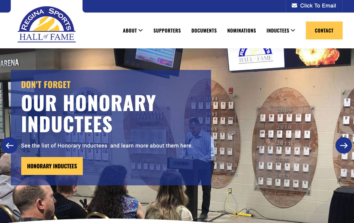 Regina Sports Hall of Fame - Website Design by OmniOnline
